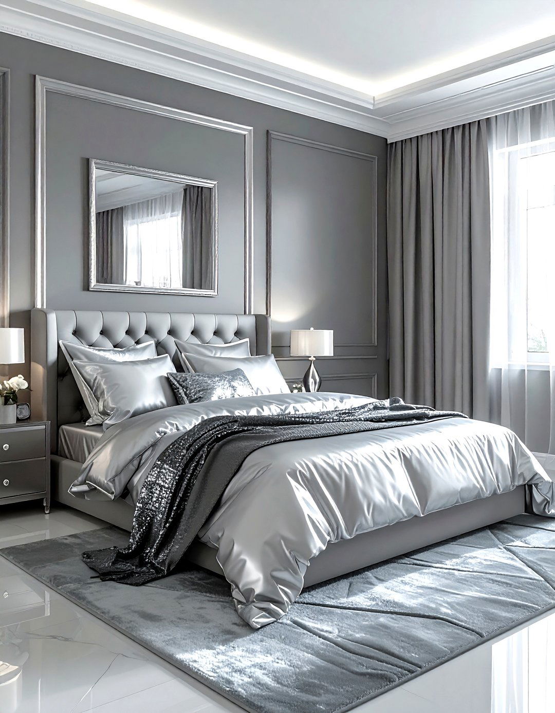 Gray and Silver Bedroom - 30 gray bedroom ideas