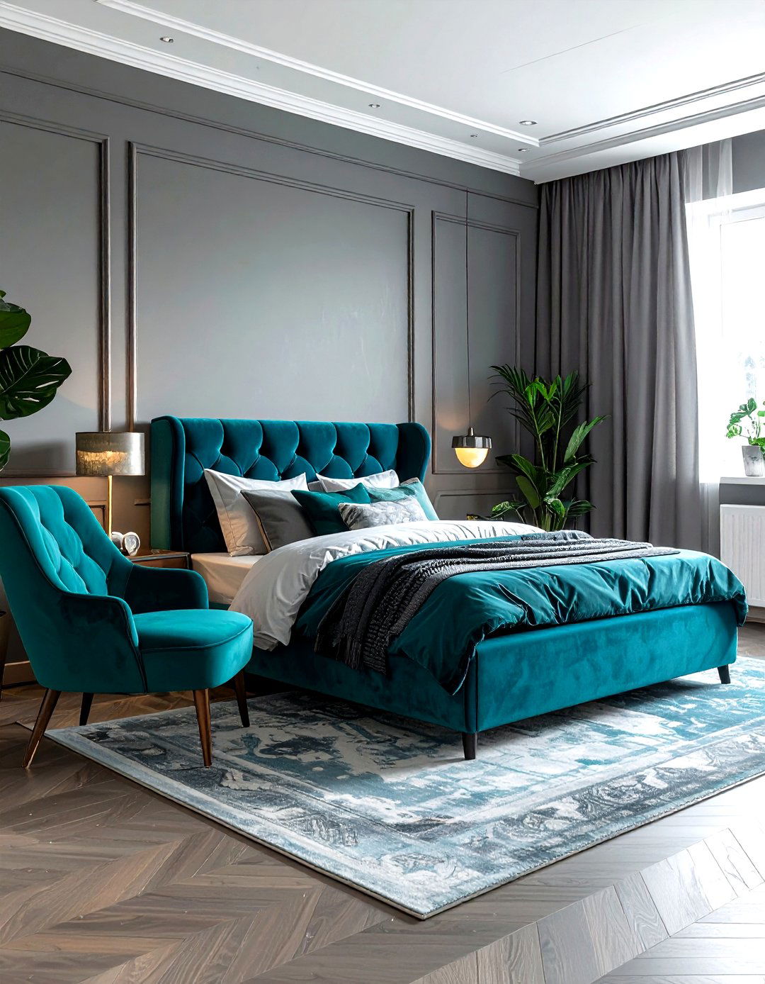 Gray and Teal Bedroom - 30 gray bedroom ideas