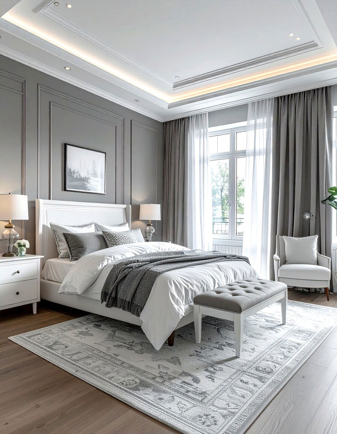 Gray and White Bedroom - 30 gray bedroom ideas