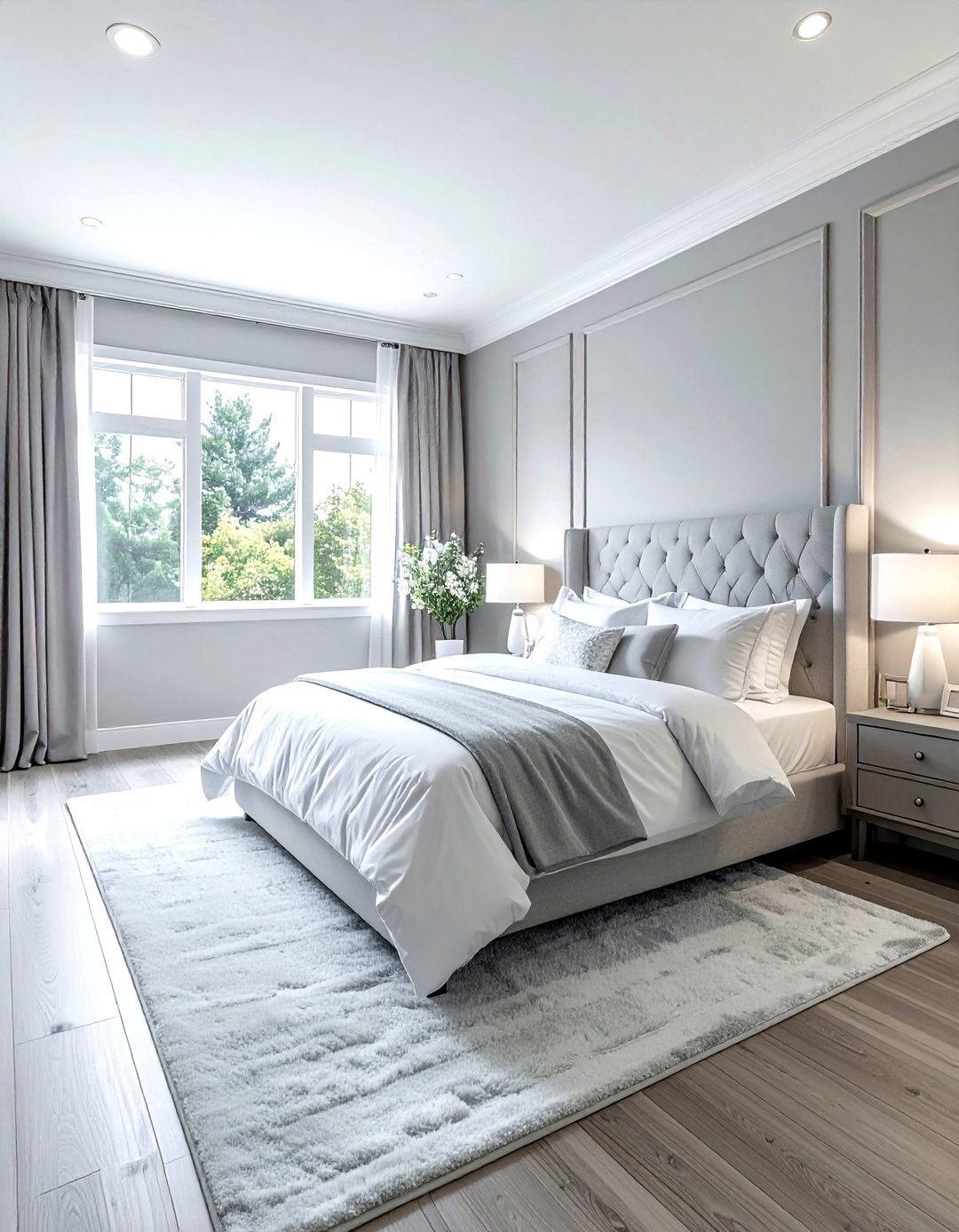 Gray and White Bedroom - 30 modern gray bedroom ideas