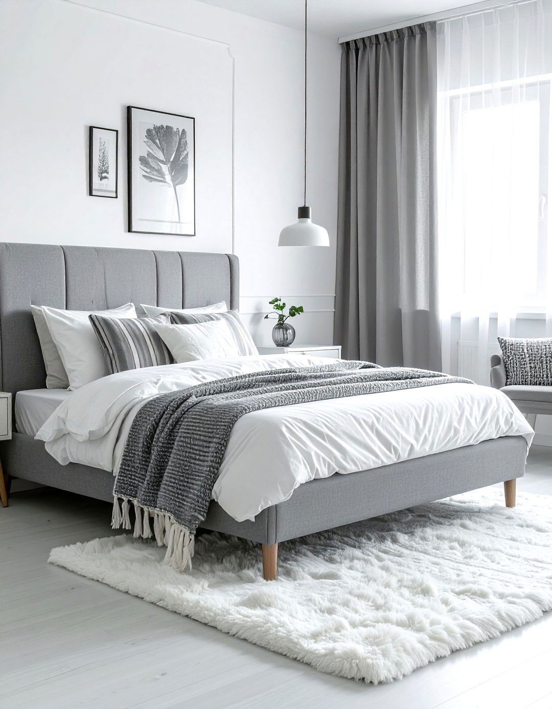 Gray and White Scandinavian Bedroom - 30 scandinavian gray bedroom ideas