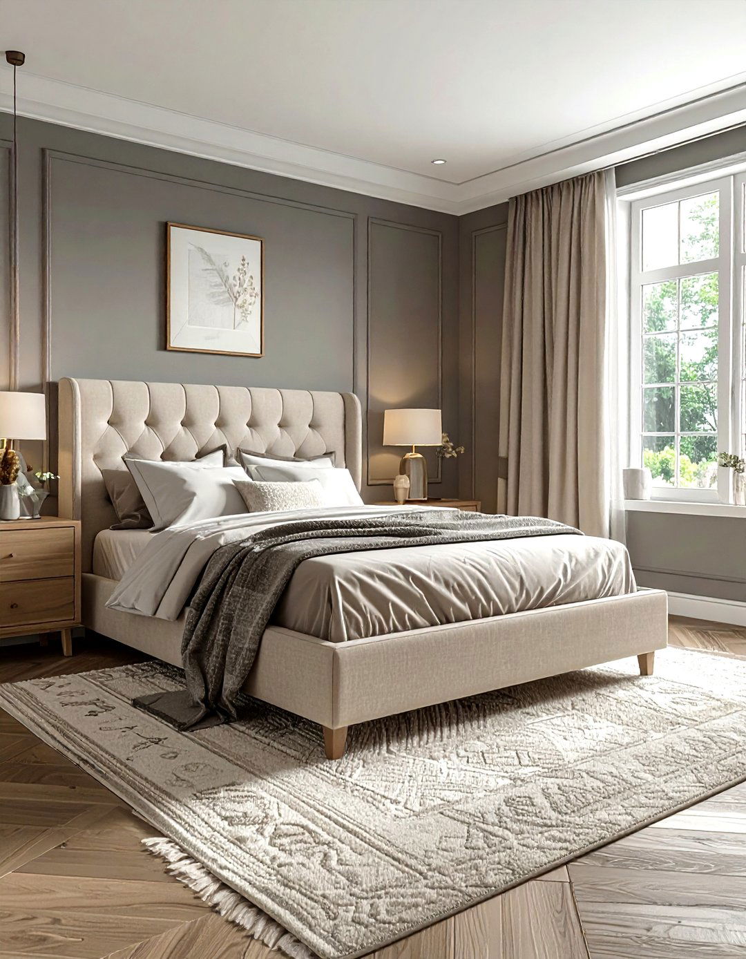 Gray and beige bedroom - 30 gray bedroom decor ideas