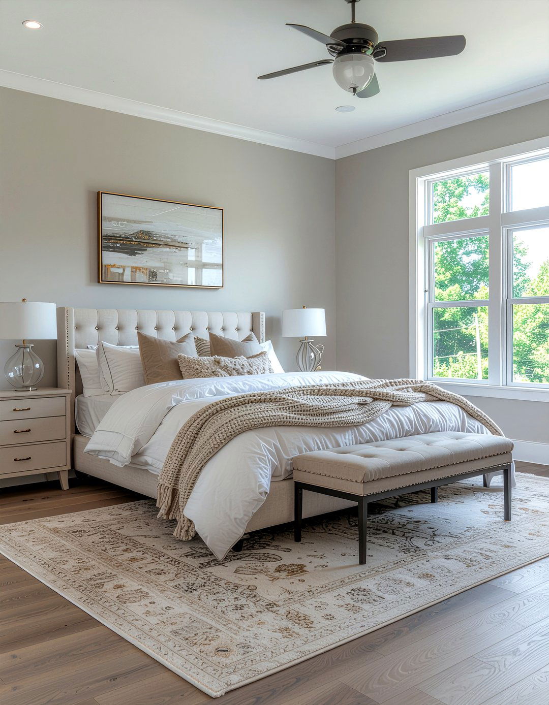 Gray and beige bedroom - 30 bedroom gray walls
