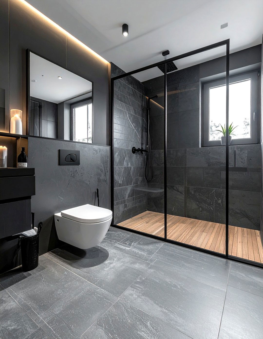 Gray and black bathroom - 30 gray bathroom decor ideas
