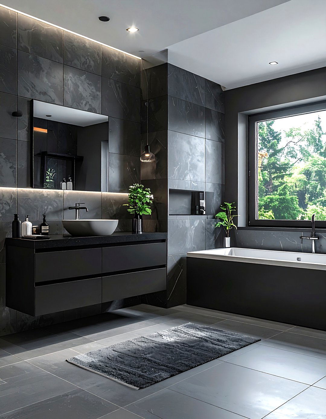Gray and black bathroom - 30 gray decor ideas