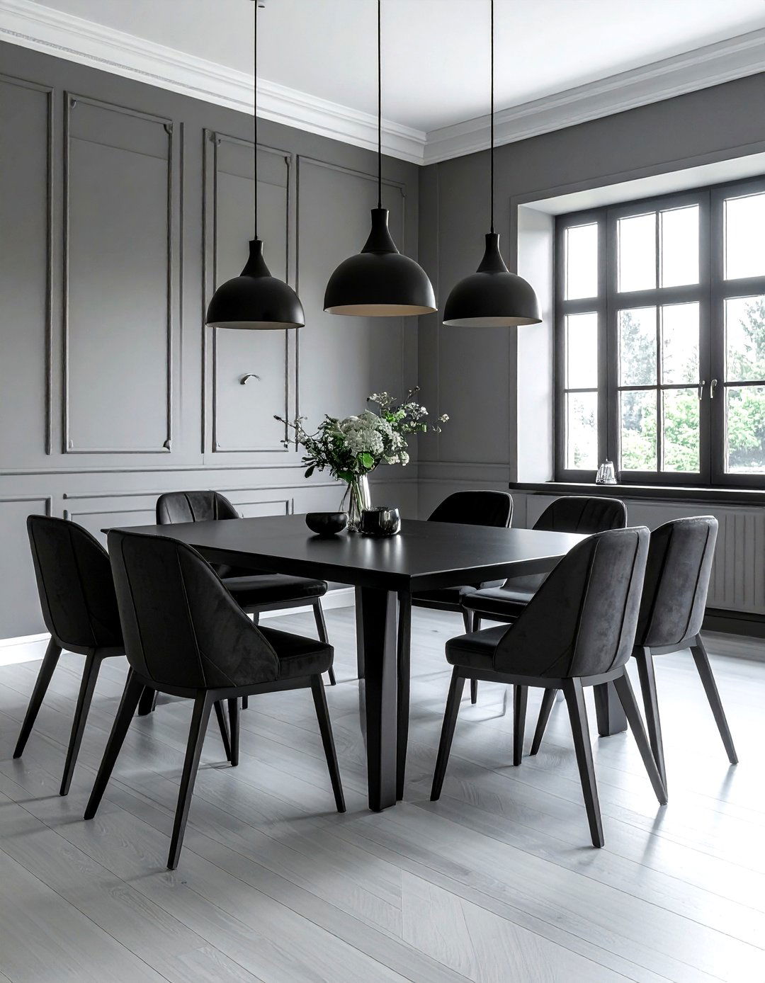 Gray and black dining room - 30 gray dining room design ideas