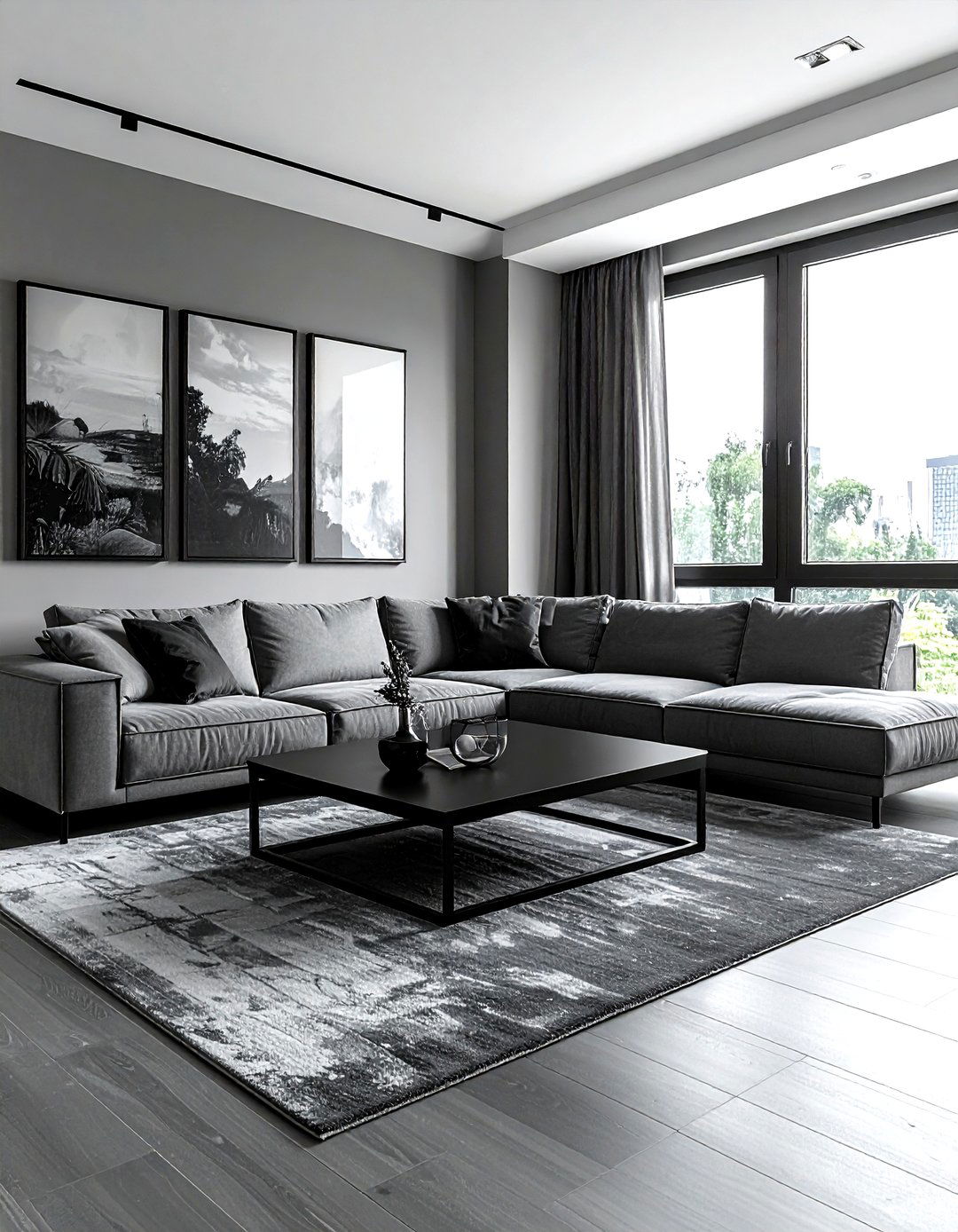 Gray and black living room - 30 gray living room decor ideas