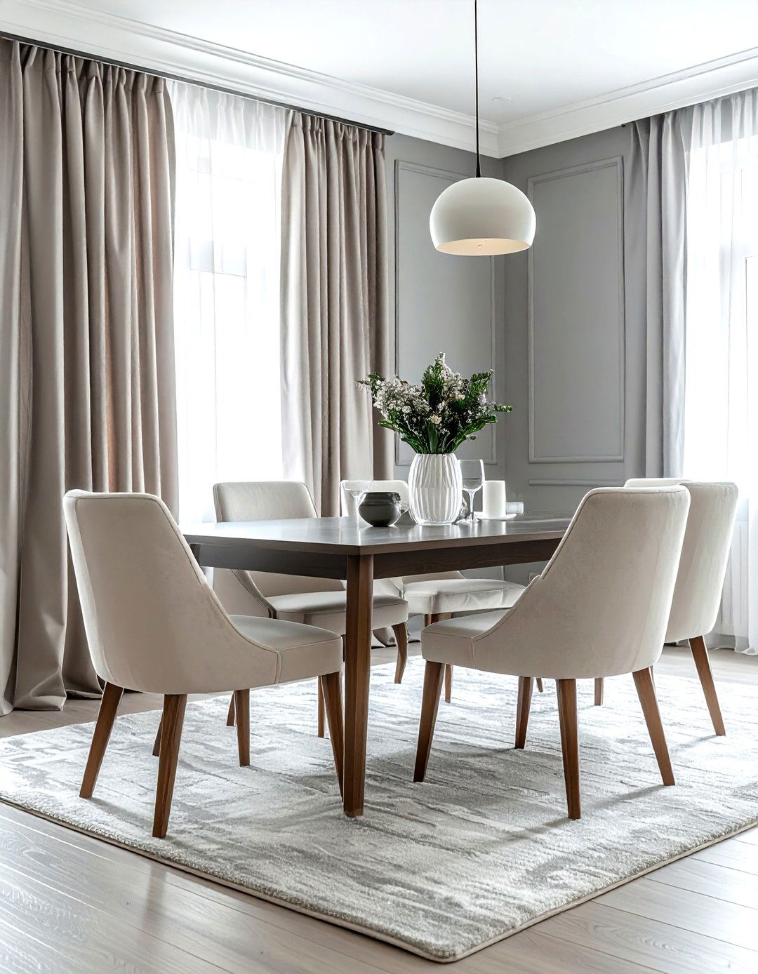 Gray and cream dining room - 30 gray dining room design ideas