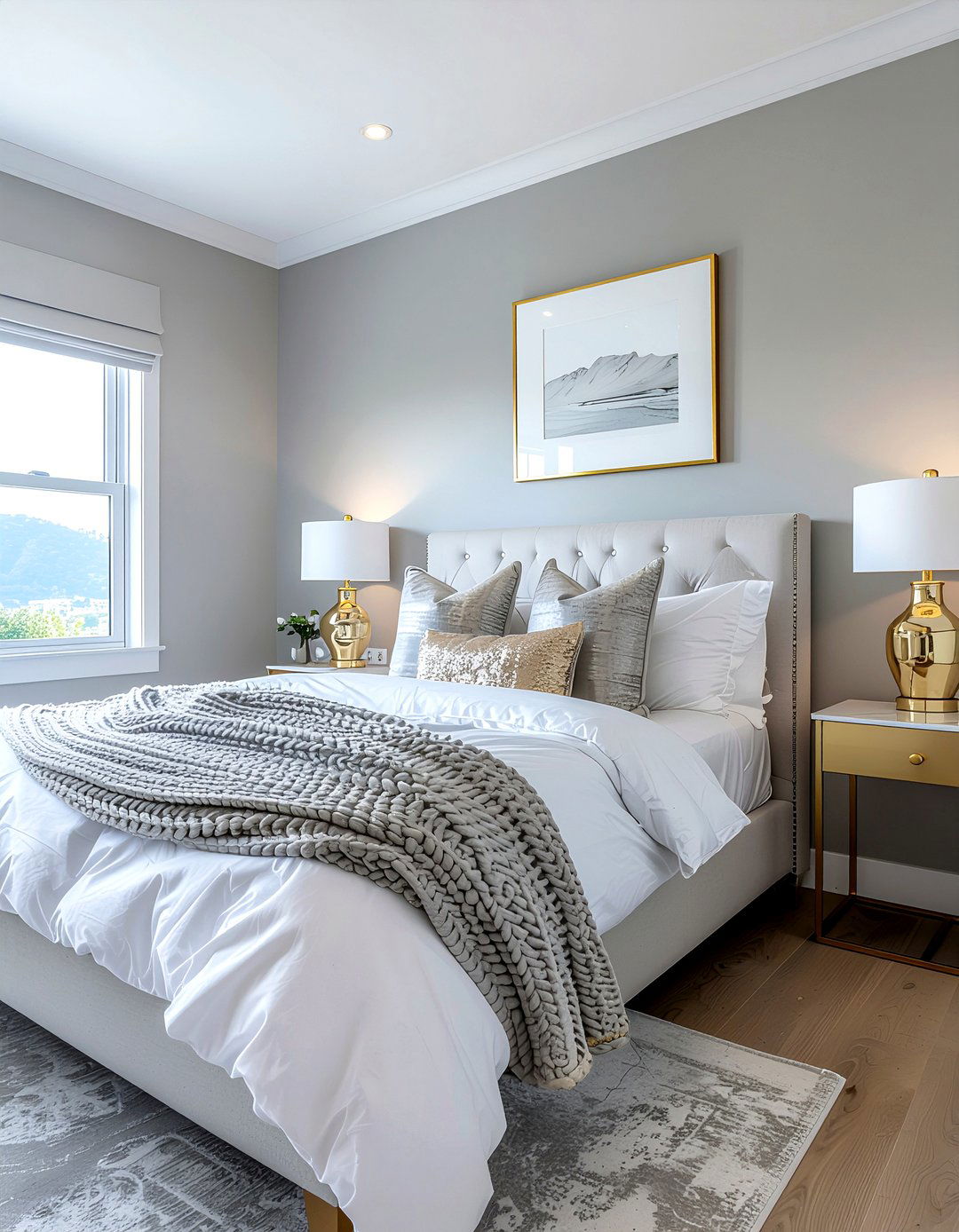 Gray and gold bedroom - 30 gold accent bedroom ideas
