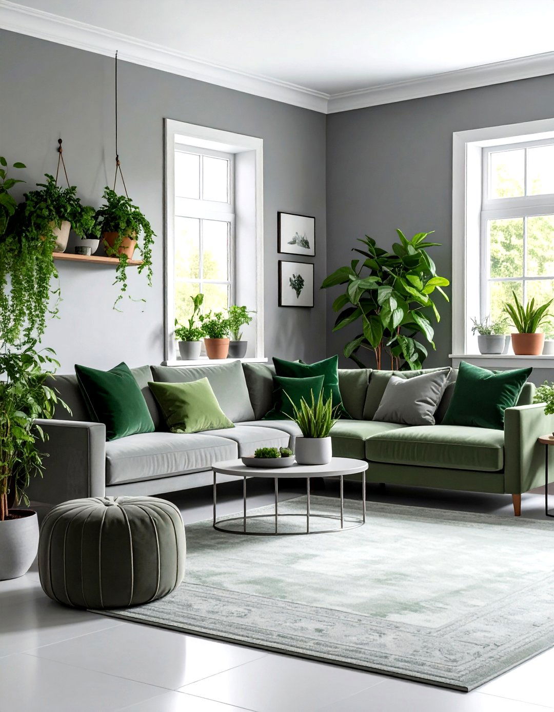 Gray and green farmhouse living room - 30 farmhouse gray living room ideas