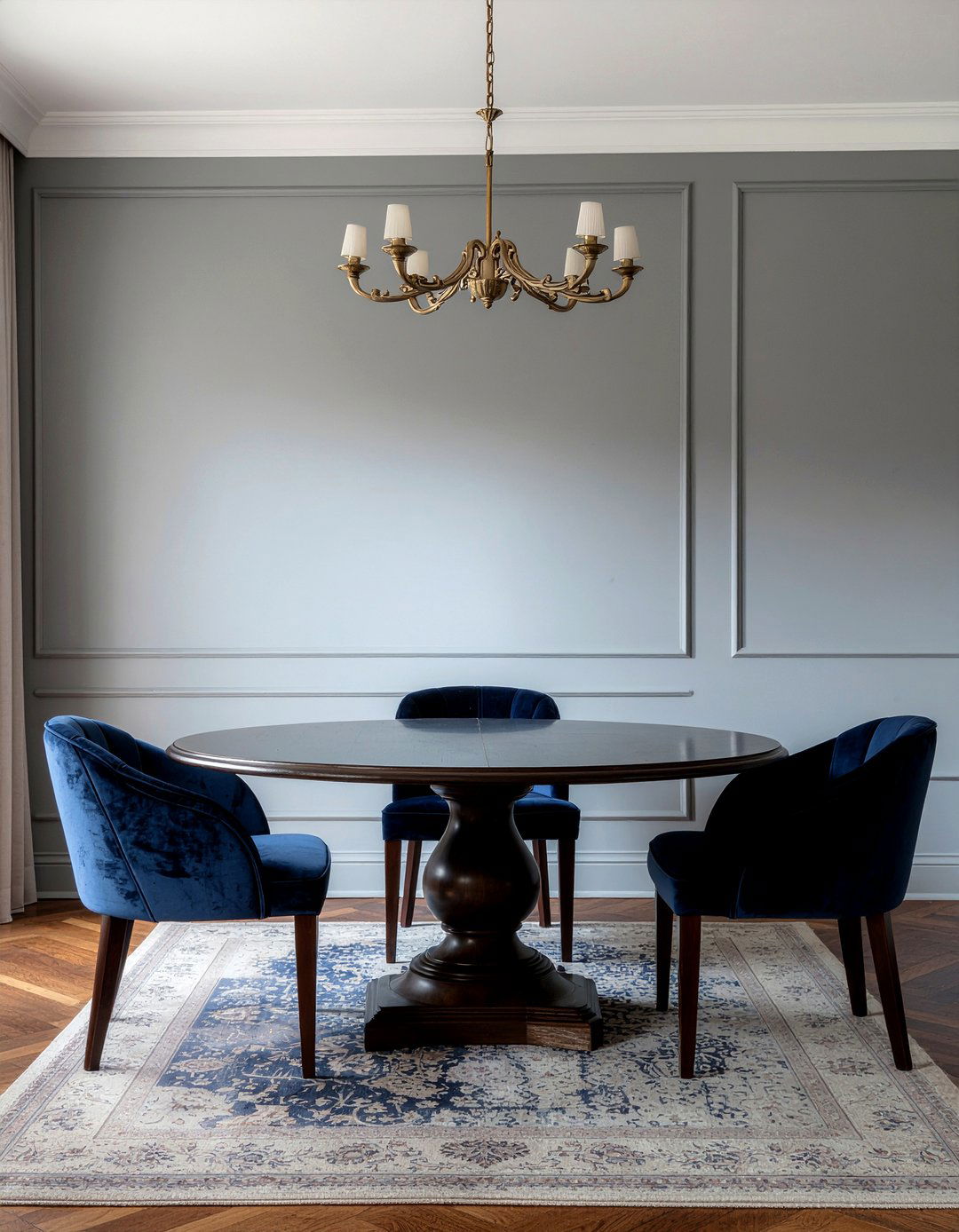Gray and navy dining room - 30 gray dining room ideas