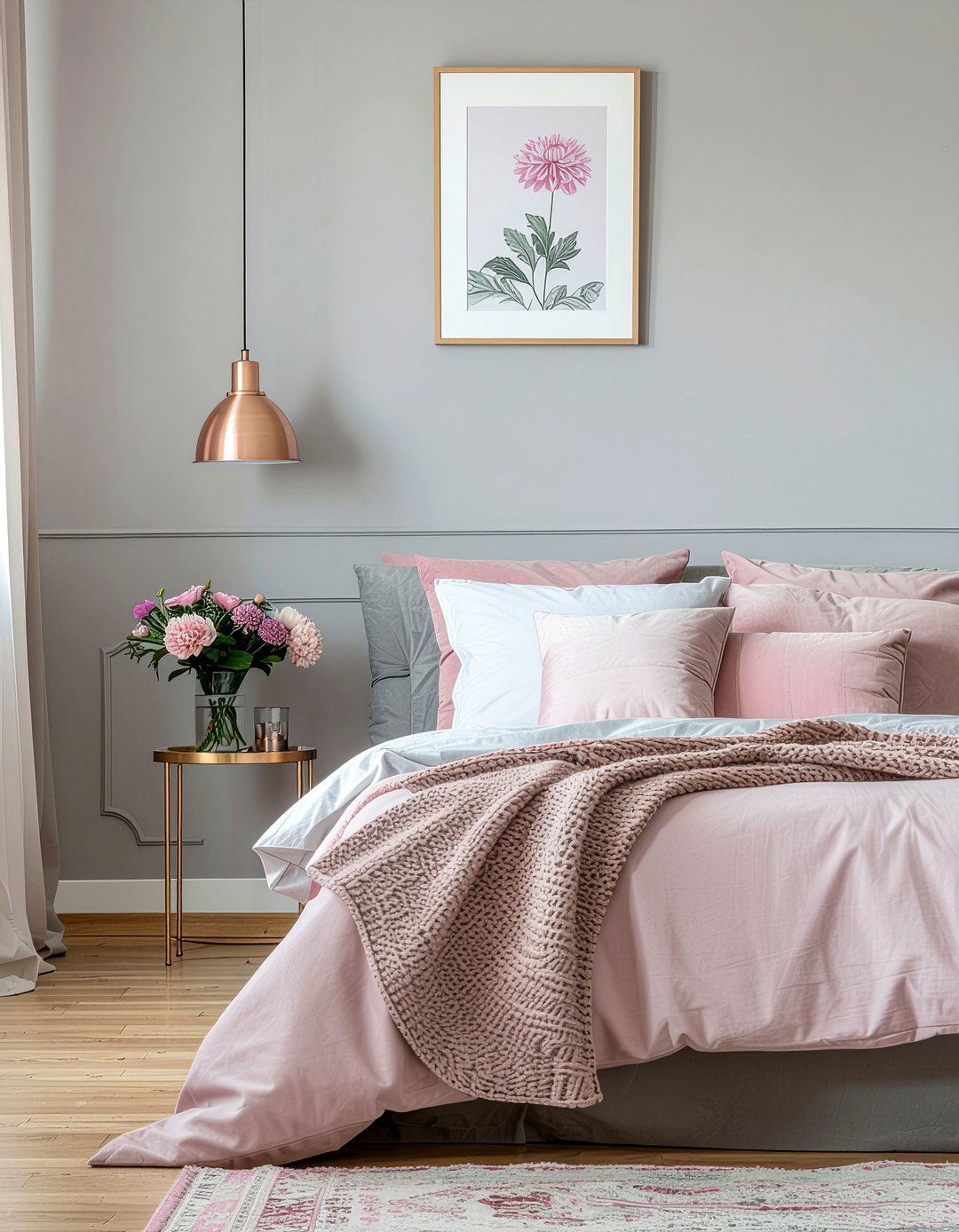 Gray and pink bedroom - 30 bedroom gray walls