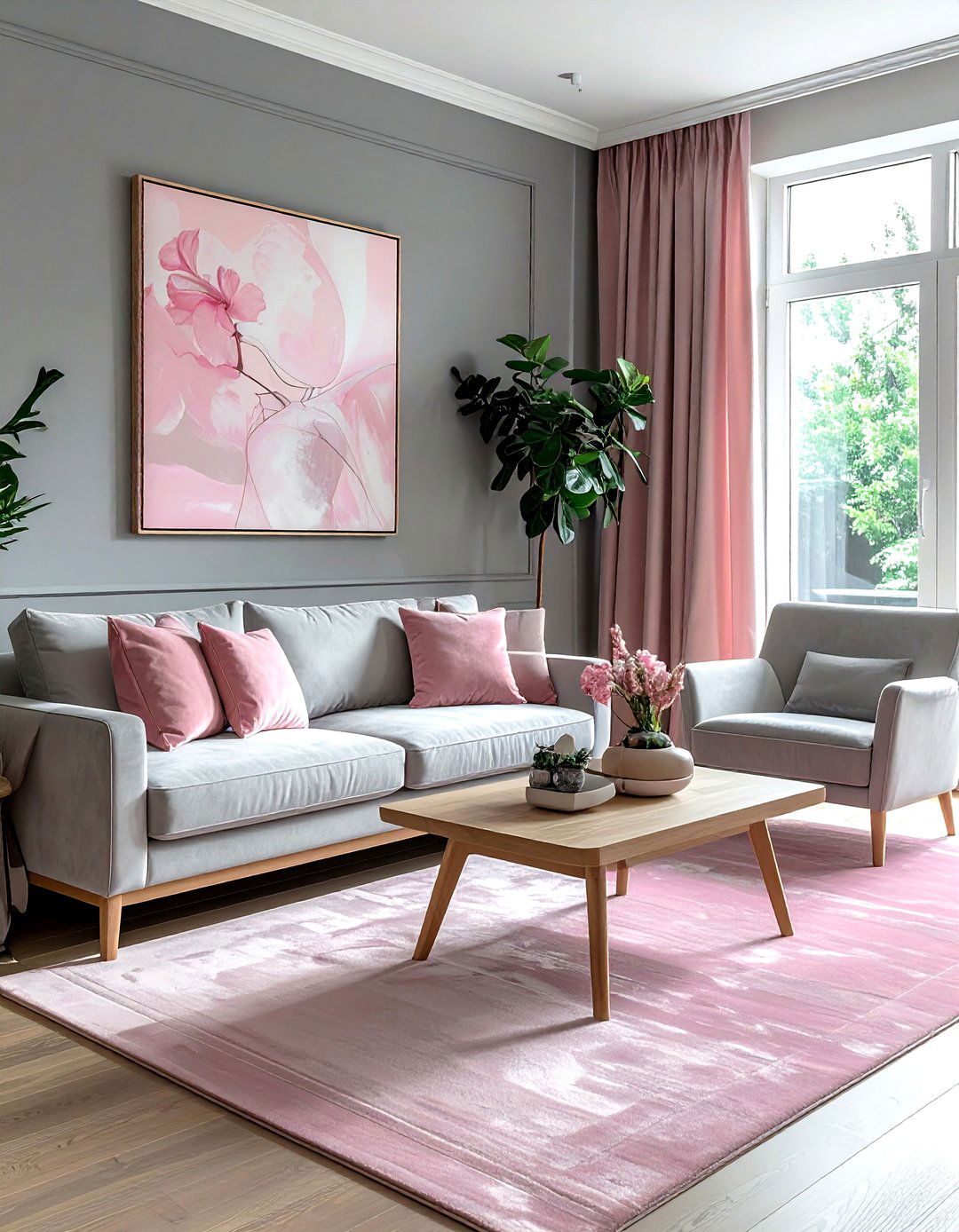Gray and pink living room - 30 modern gray living room ideas