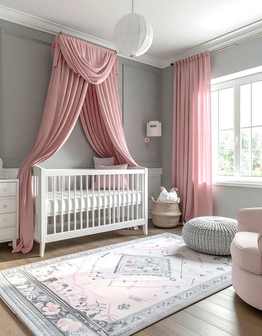 Gray and pink nursery - 30 gray decor ideas