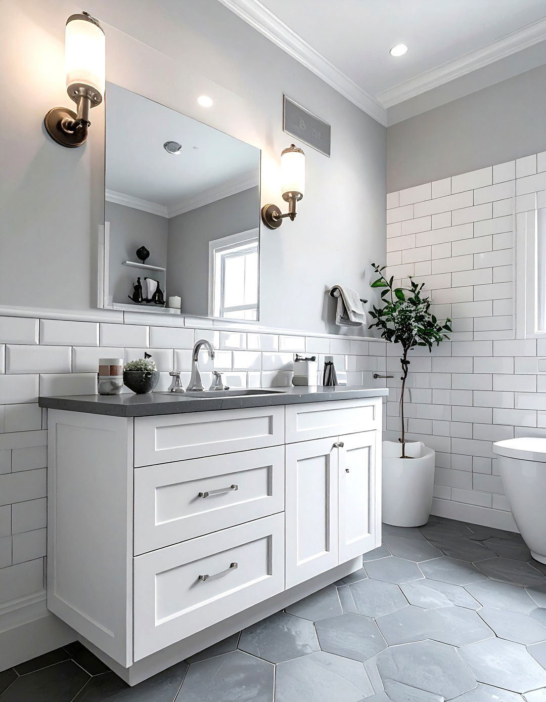 Gray and white bathroom - 30 gray bathroom decor ideas