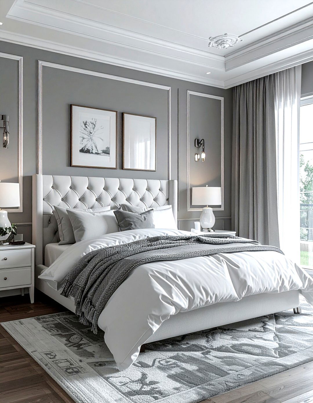 Gray and white bedroom - 30 gray bedroom decor ideas