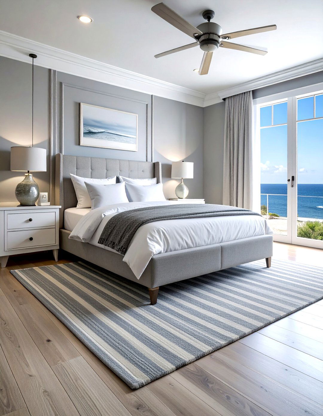 Gray and white coastal bedroom - 30 coastal gray bedroom ideas