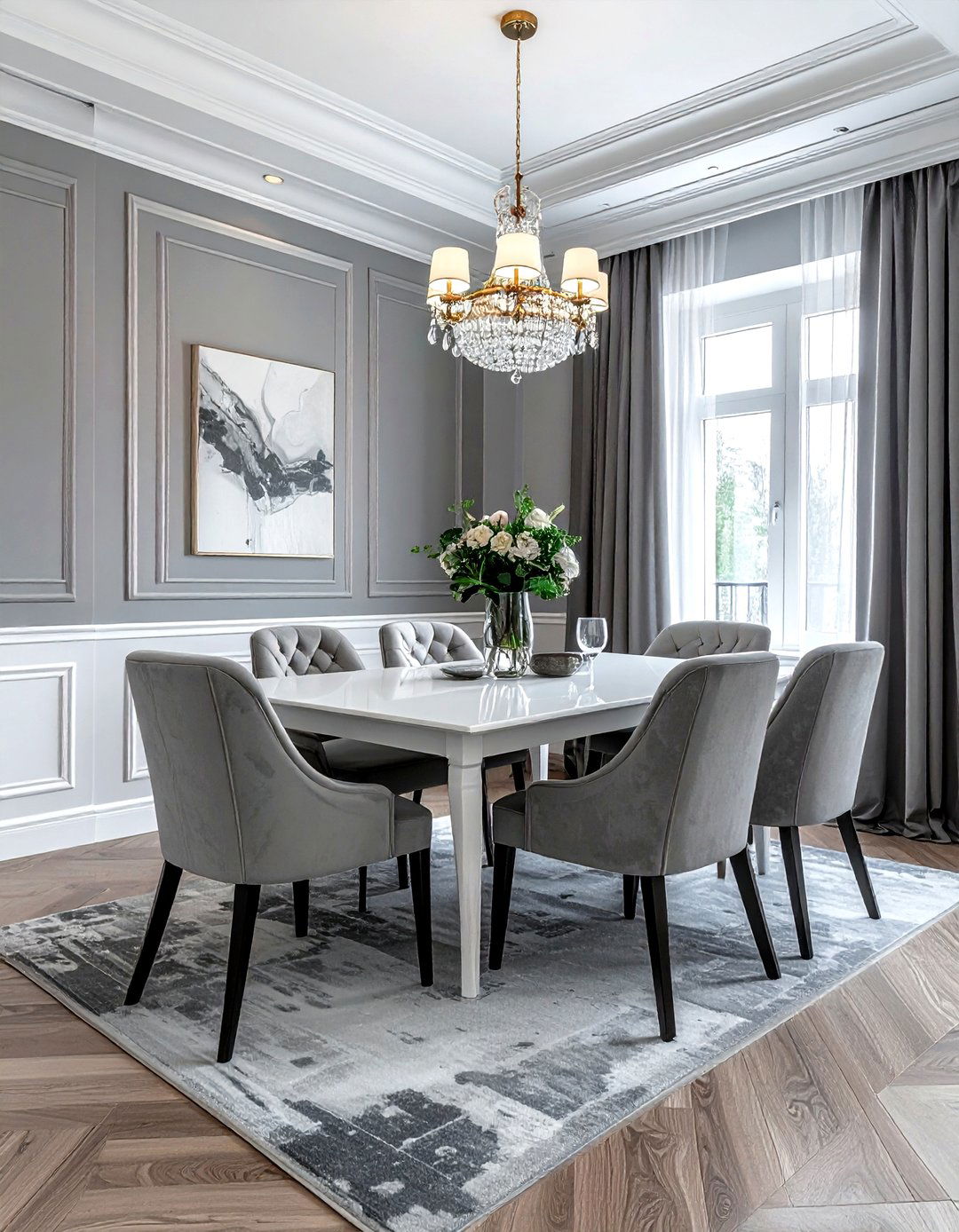 Gray and white dining room - 30 gray dining room design ideas