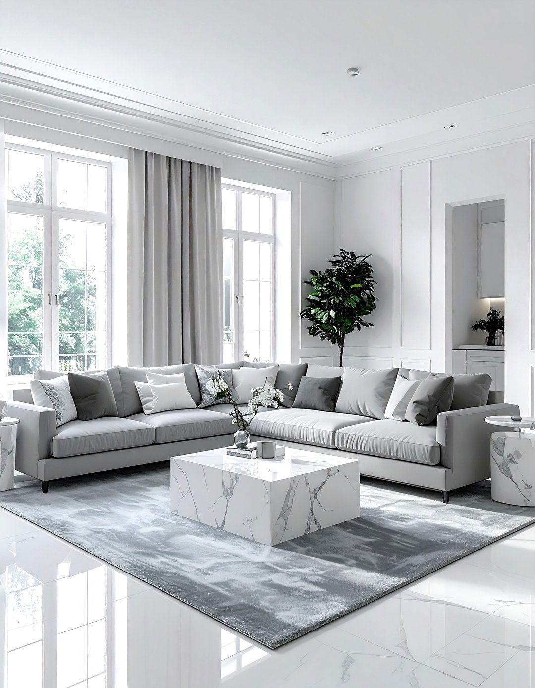Gray and white living room - 30 gray living room decor ideas