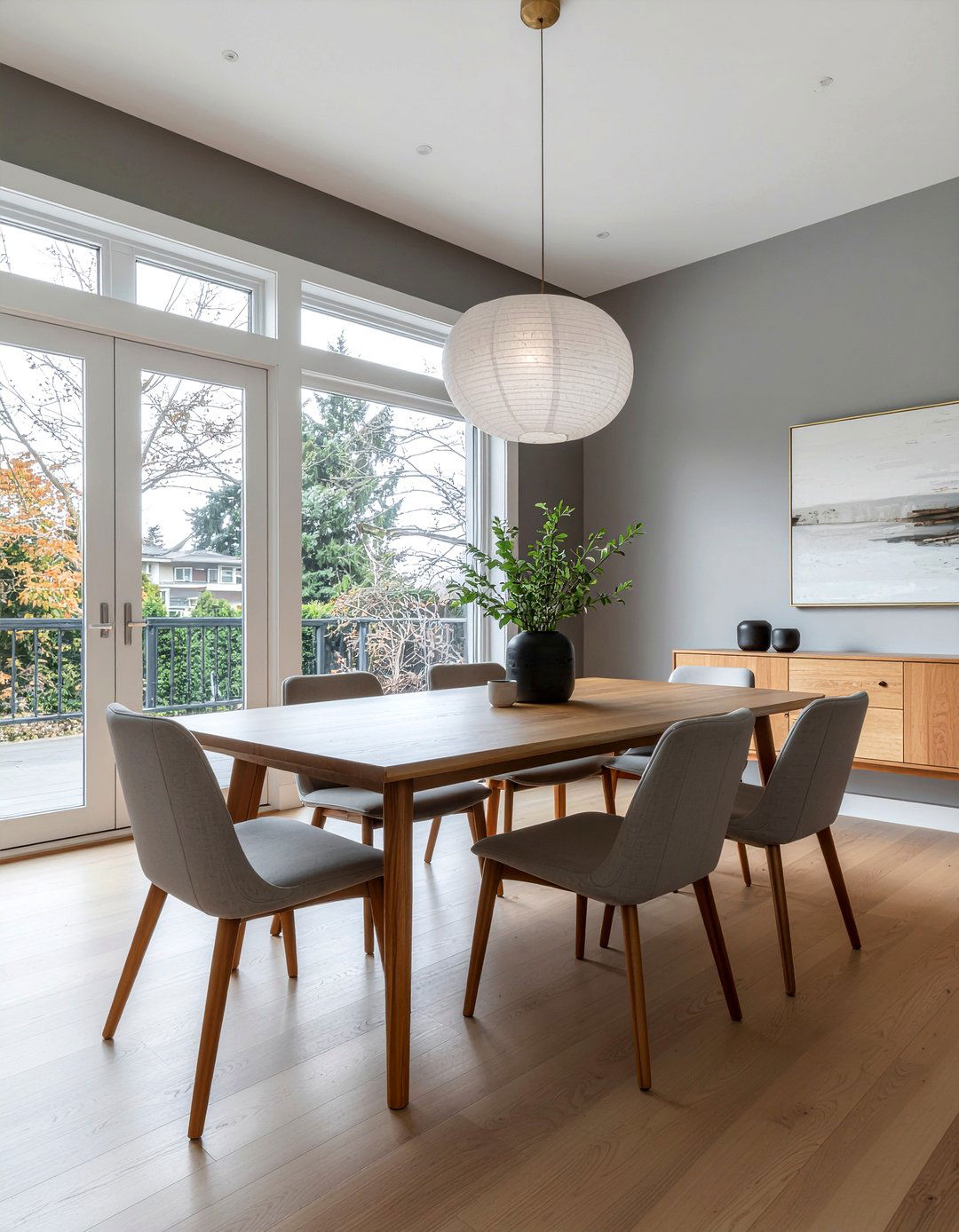 Gray and wood dining room - 30 gray dining room ideas