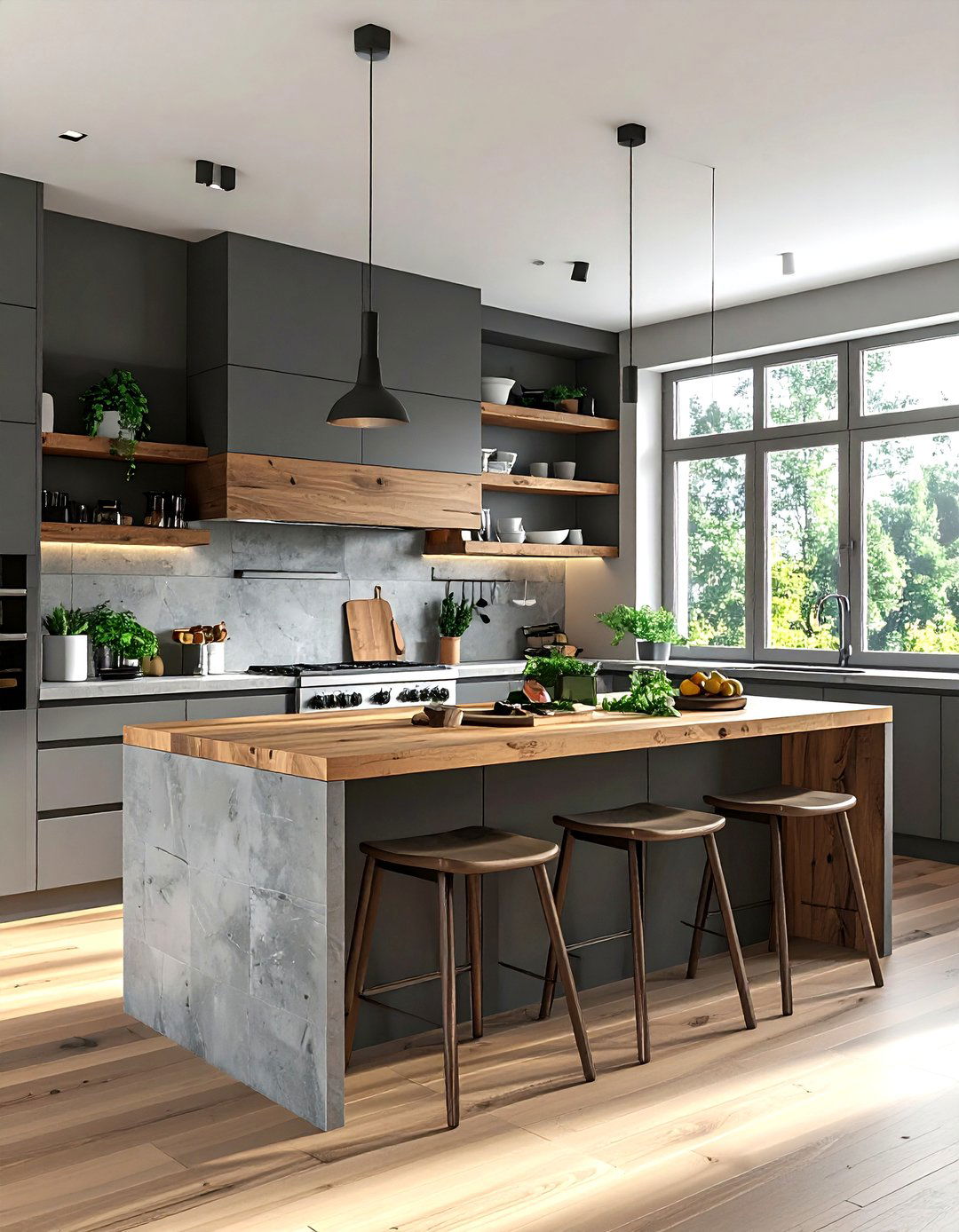 Gray and wood kitchen - 30 gray decor ideas