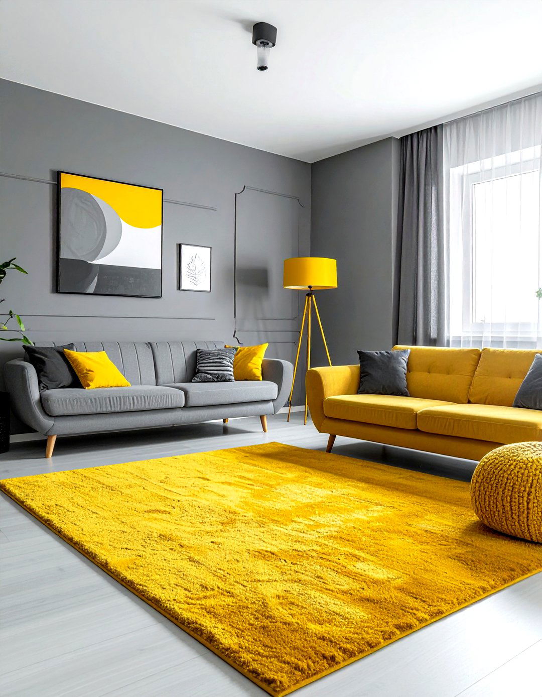 Gray and yellow apartment living room - 30 gray and yellow living room ideas
