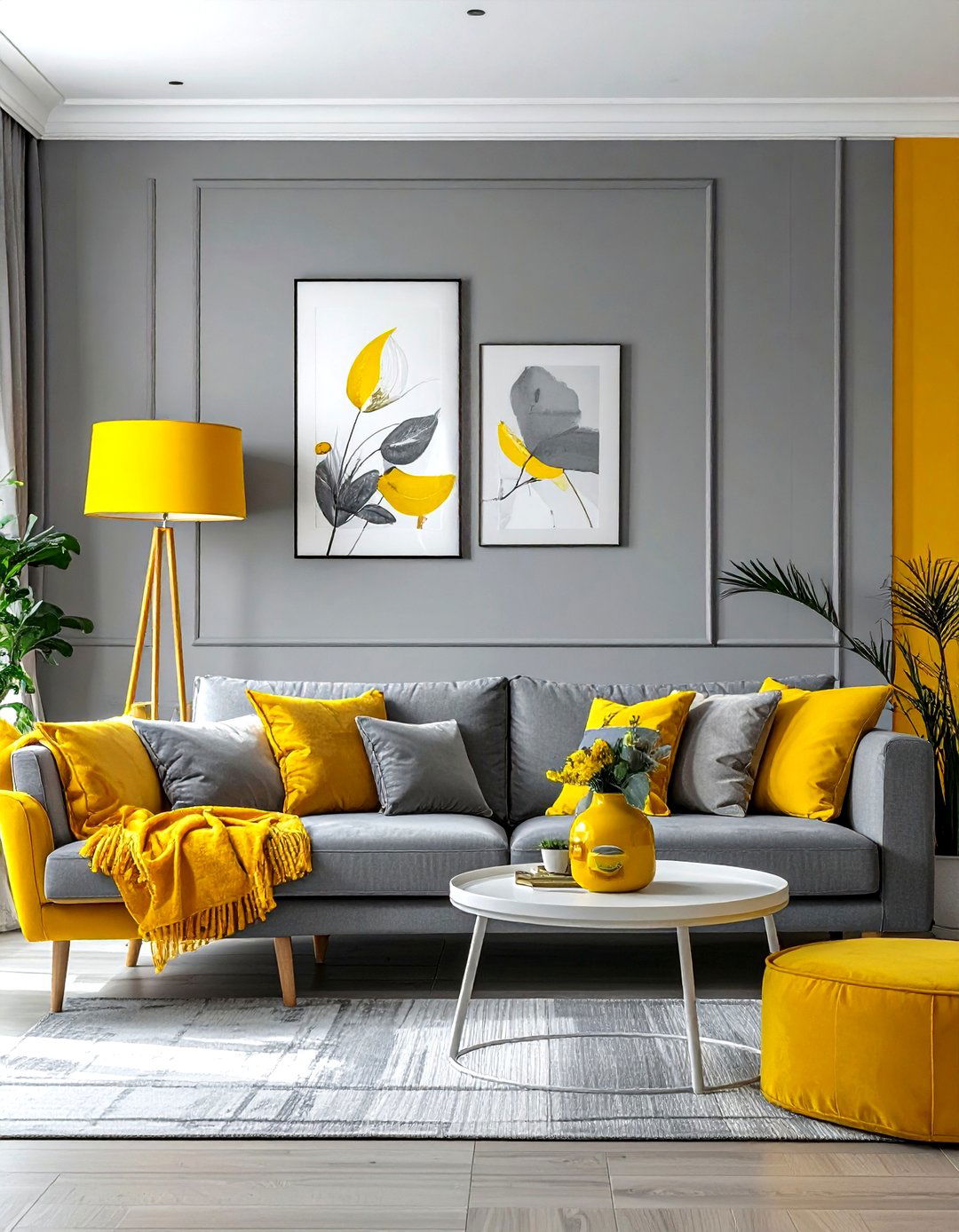 Gray and yellow living room - 30 modern gray living room ideas