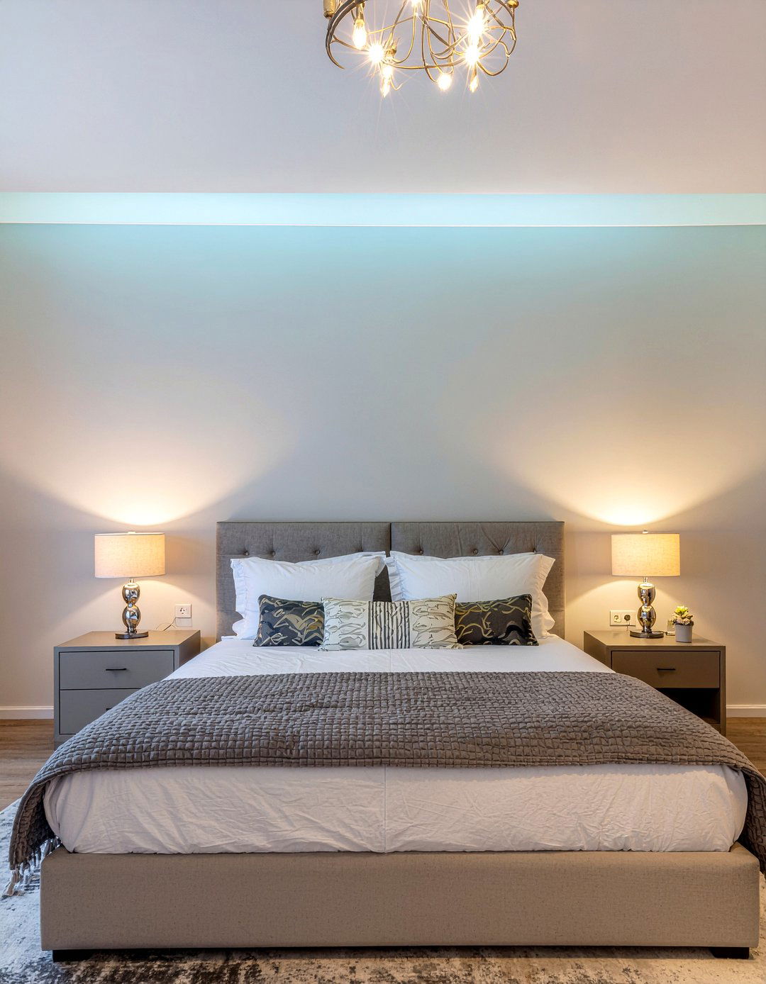 Gray bedroom ambient lighting - 30 warm gray bedroom ideas