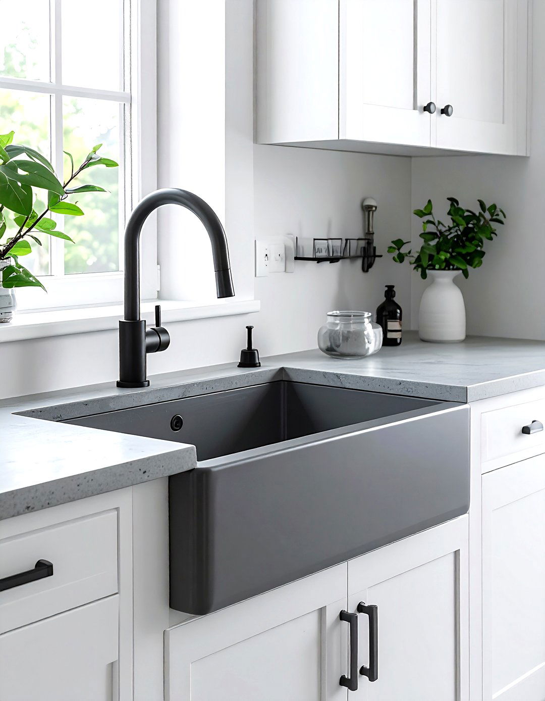 Gray cast iron sink - 30 cast iron sink kitchen ideas
