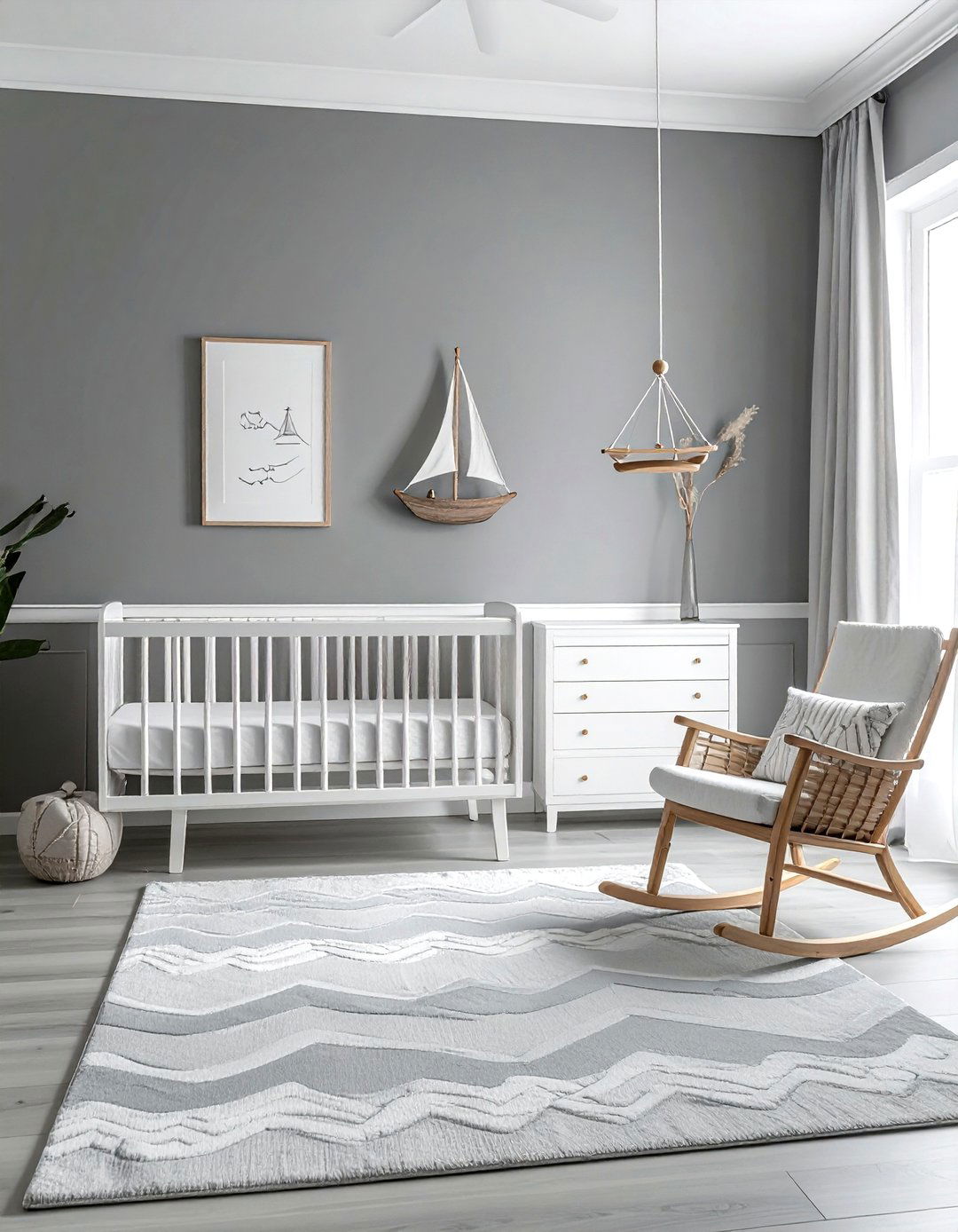 Gray coastal nursery - 30 coastal gray bedroom ideas