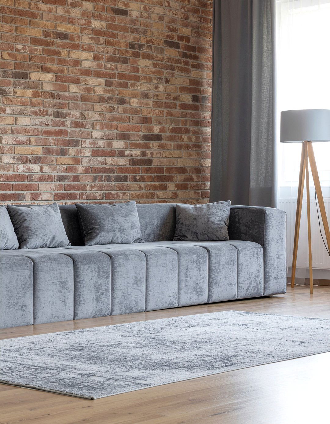 Gray corduroy pit couch - 30 living room pit sofa ideas