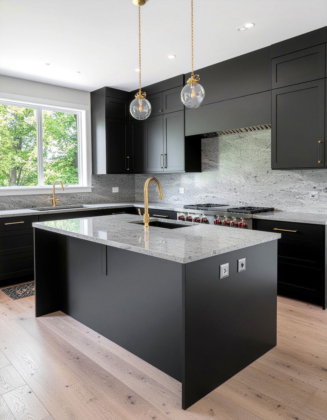 Gray countertops black cabinets - 30 gray countertop kitchen ideas