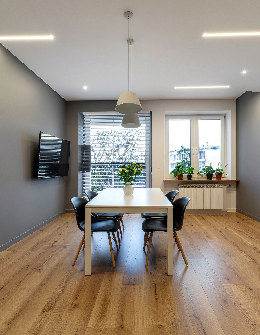 Gray dining room light wood floor - 30 dark gray dining room ideas