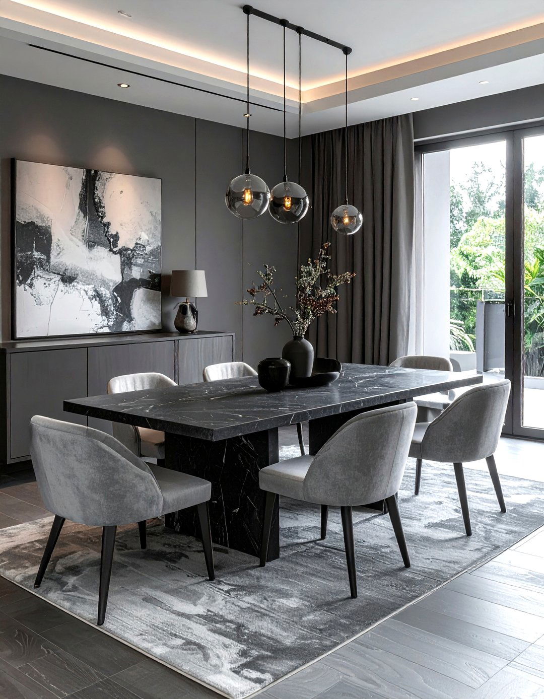 Gray dining room - 30 monochromatic dining room ideas