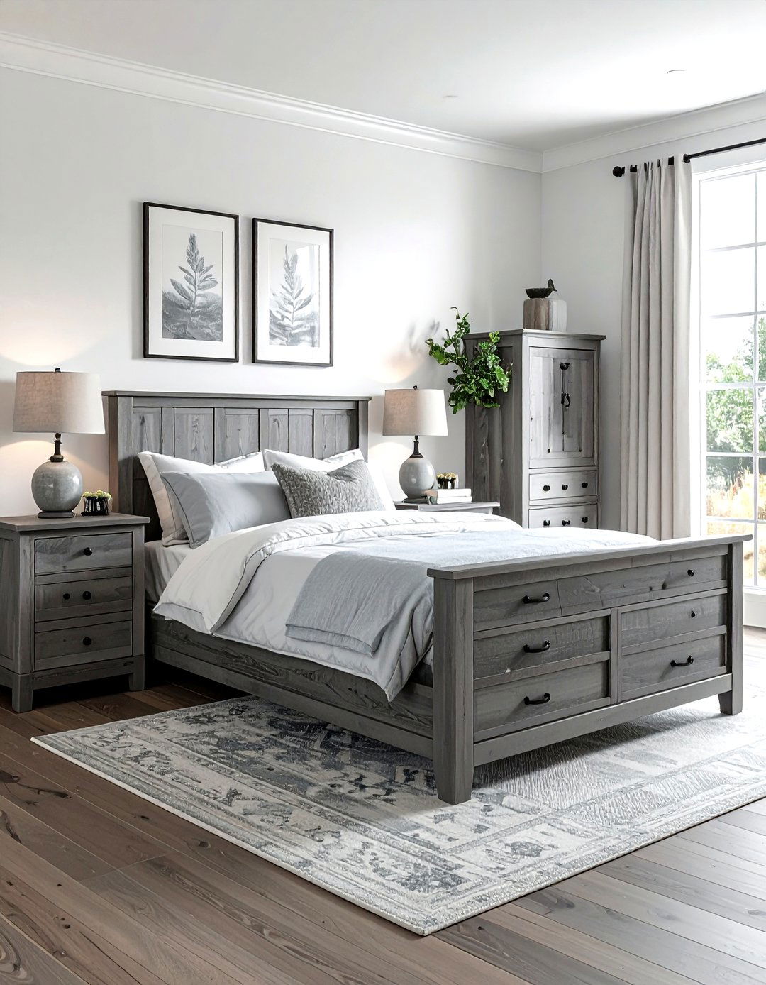 Gray farmhouse bedroom furniture - 30 farmhouse gray bedroom ideas
