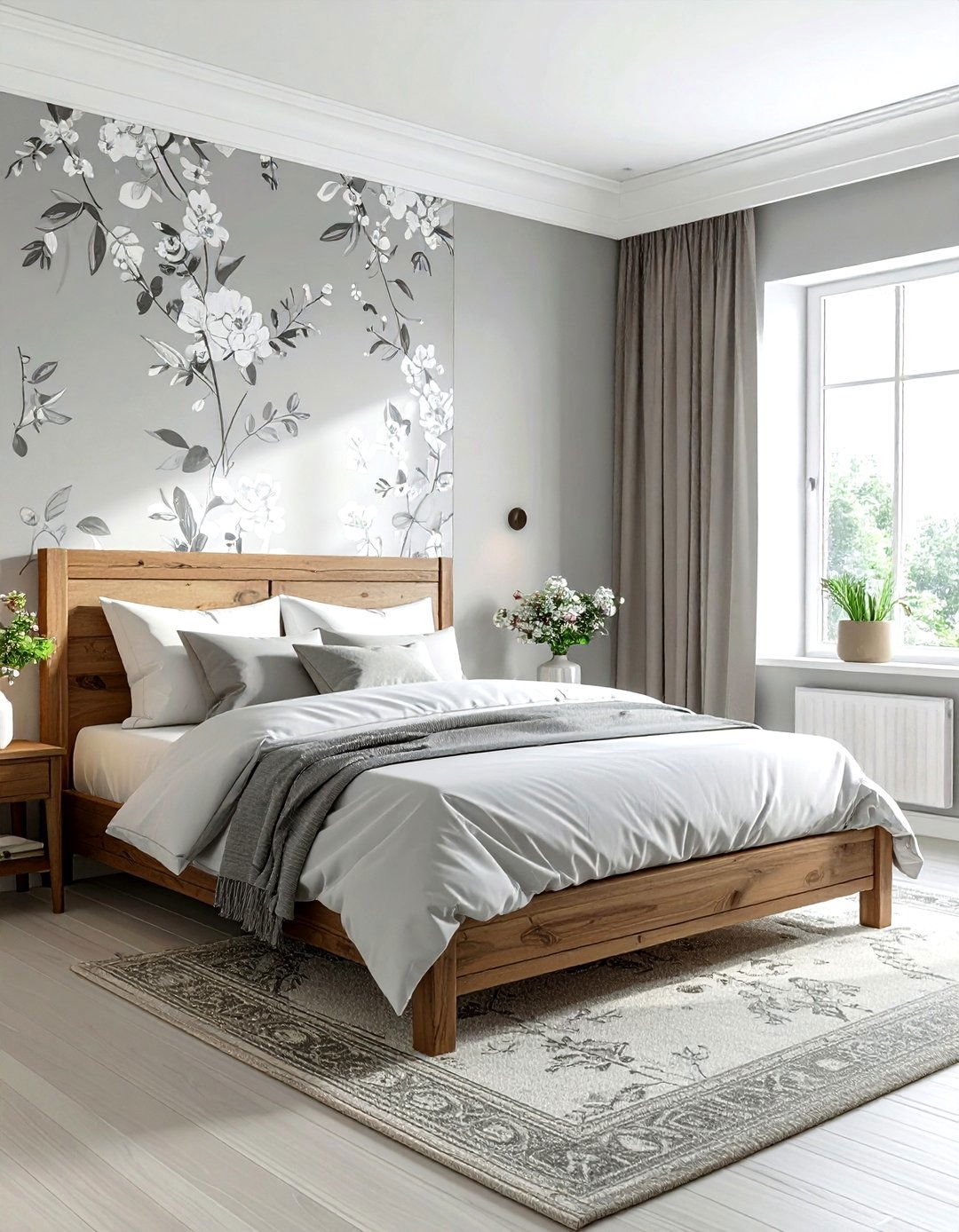 Gray farmhouse bedroom wallpaper - 30 farmhouse gray bedroom ideas