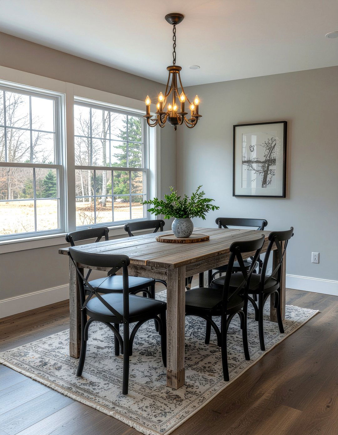 Gray farmhouse dining room - 30 gray dining room ideas