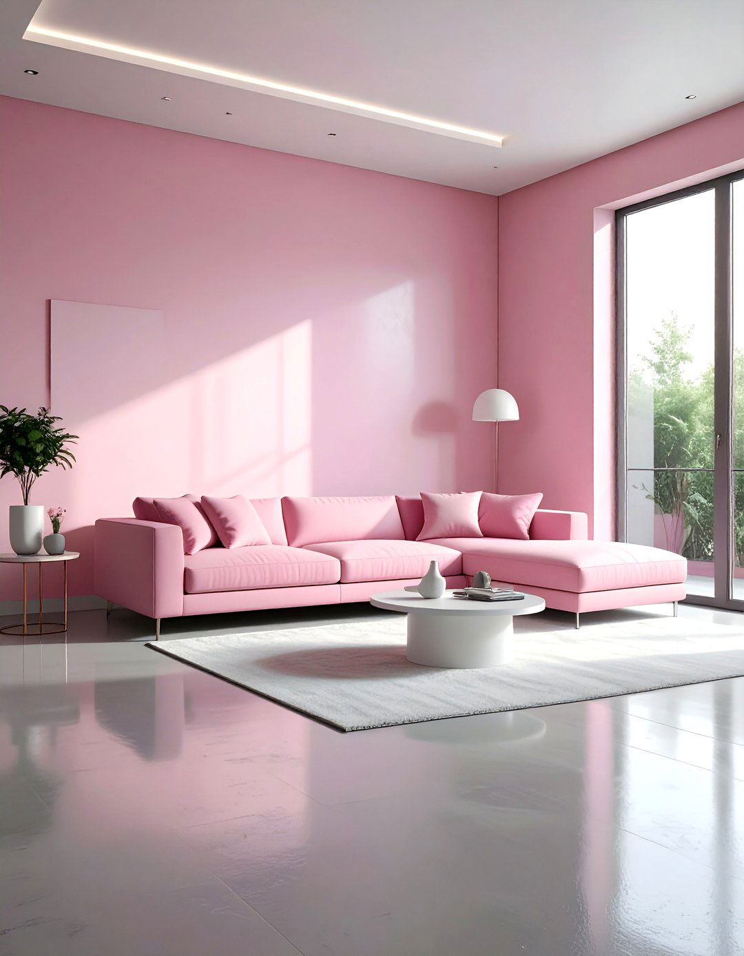 Gray floor pink living room - 30 pink gray living room ideas