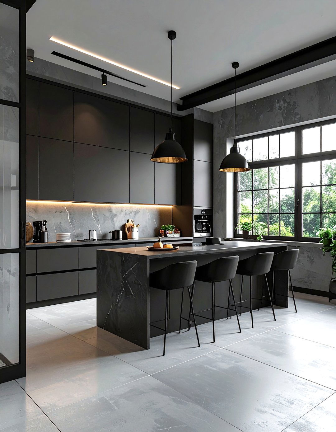 Gray kitchen black accents - 30 gray kitchen decor ideas