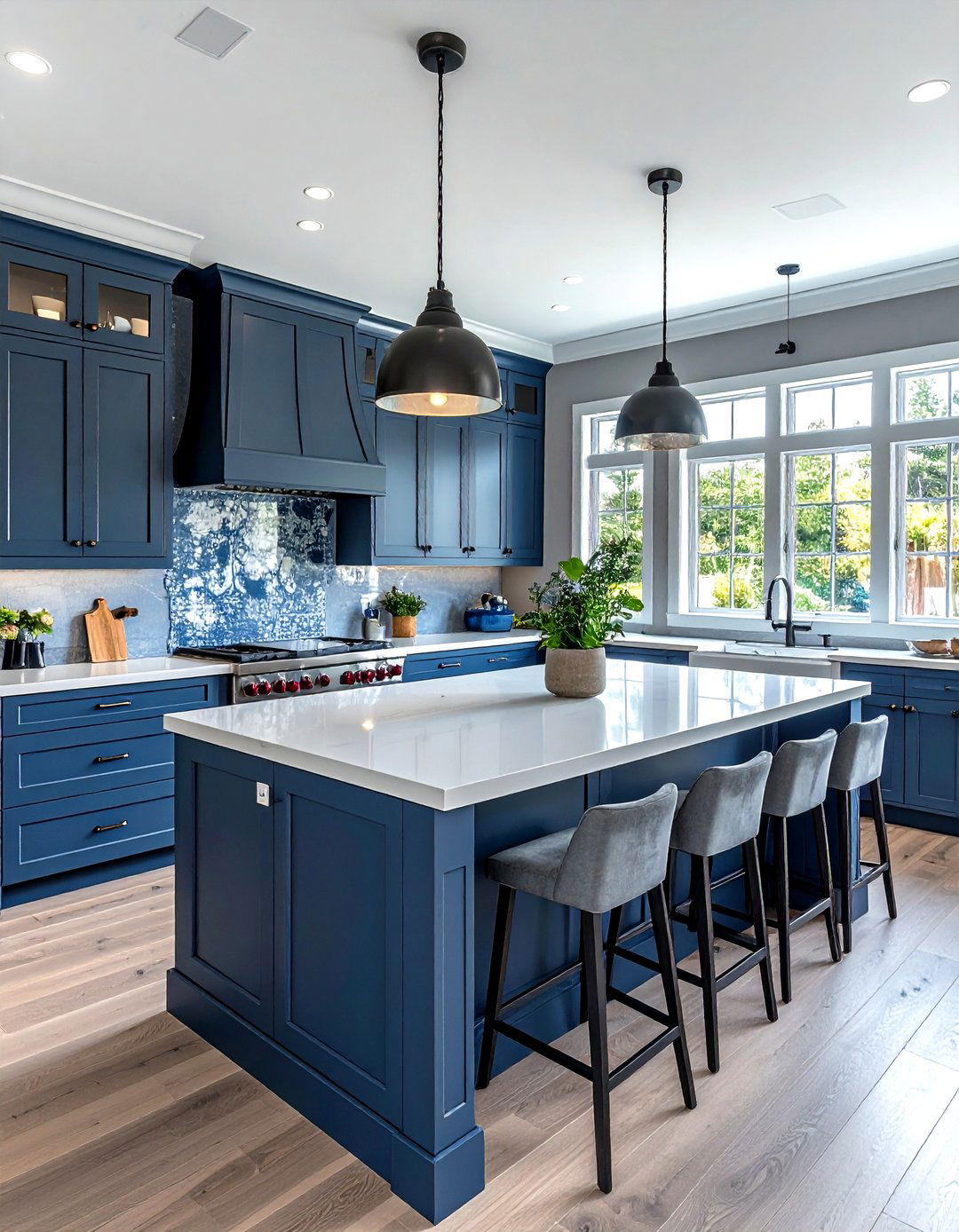 Gray kitchen blue undertones - 30 gray kitchen decor ideas
