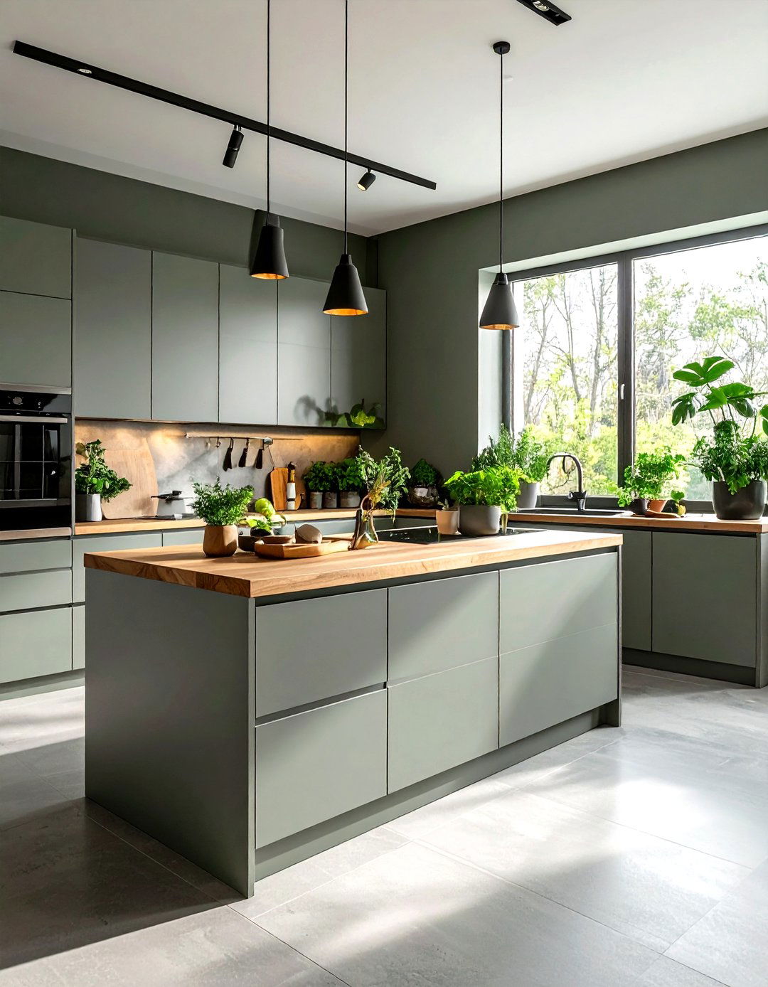 Gray kitchen green undertones - 30 gray kitchen decor ideas