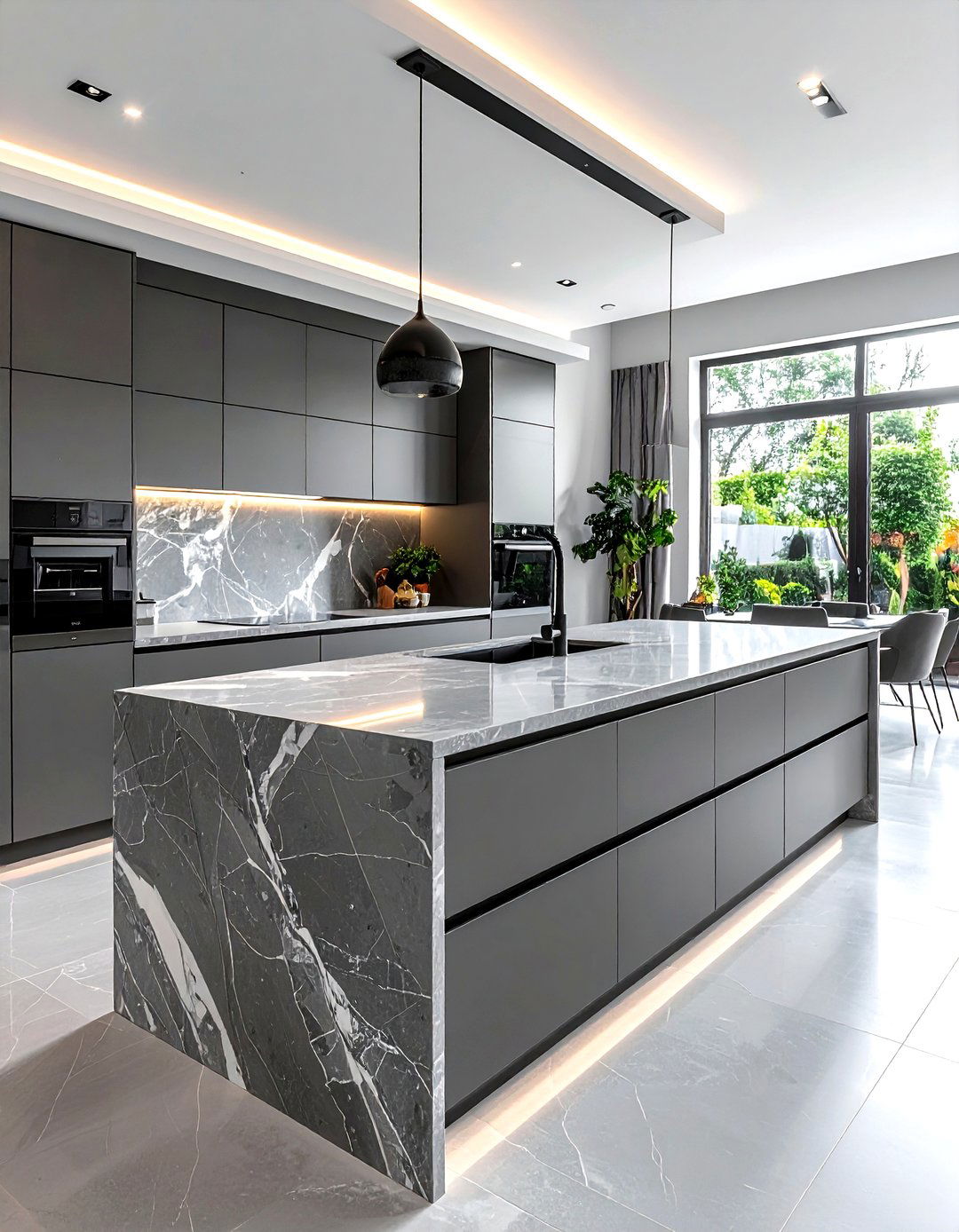 Gray kitchen quartz countertops - 30 gray kitchen decor ideas