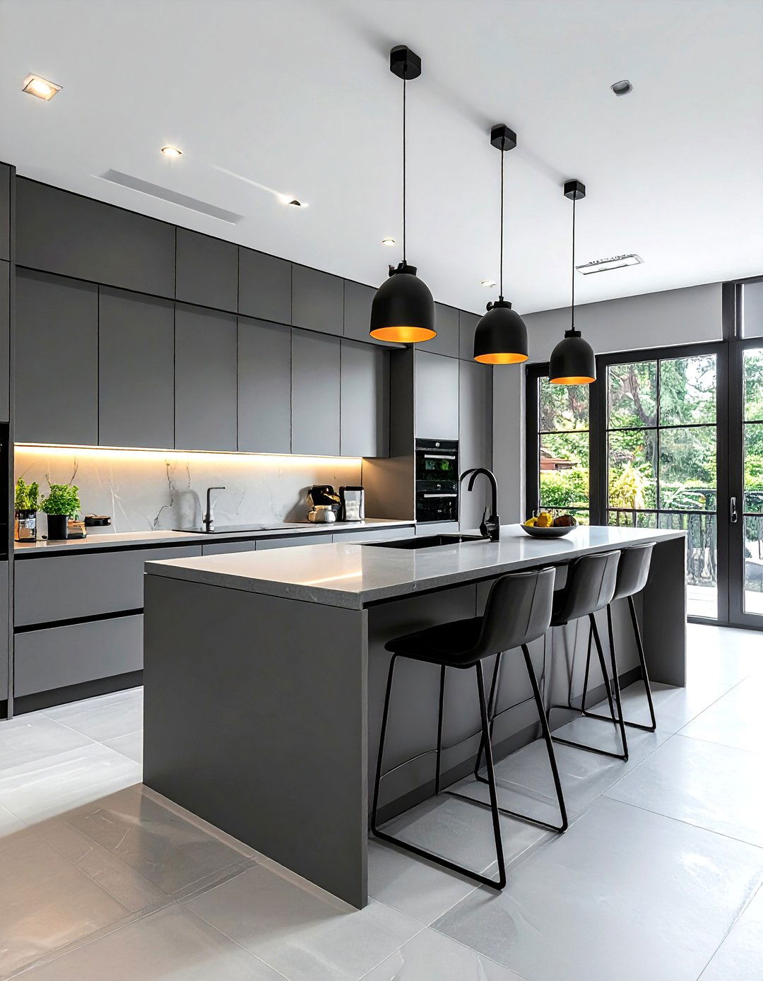 Gray kitchen with black accents - 30 cool gray kitchen ideas