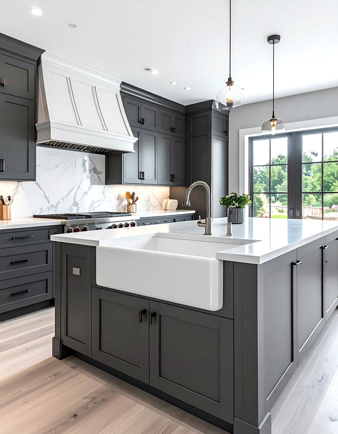 Gray kitchen with farmhouse sink - 30 cool gray kitchen ideas