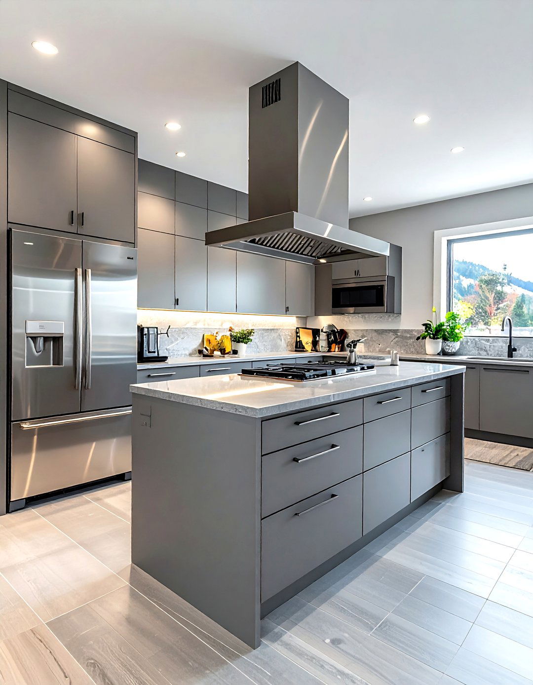 Gray kitchen with stainless steel appliances - 30 cool gray kitchen ideas