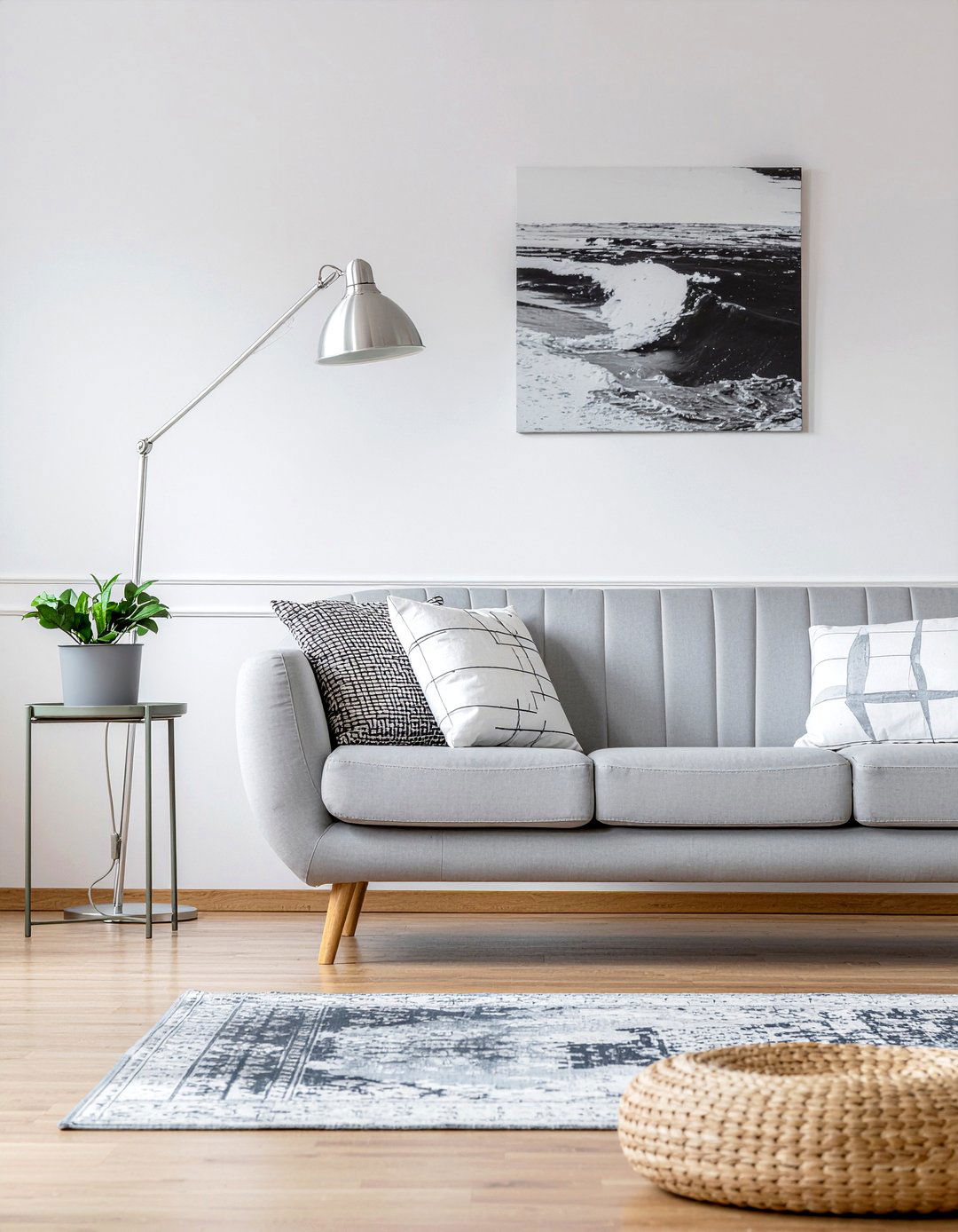 Gray linen couch - 30 Swedish living room ideas