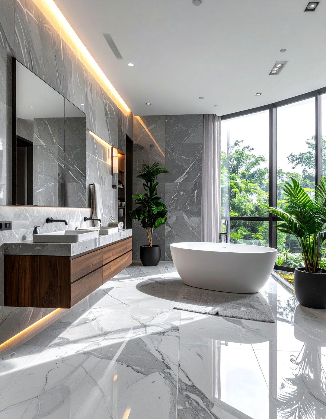 Gray marble bathroom - 30 cool tone bathroom ideas