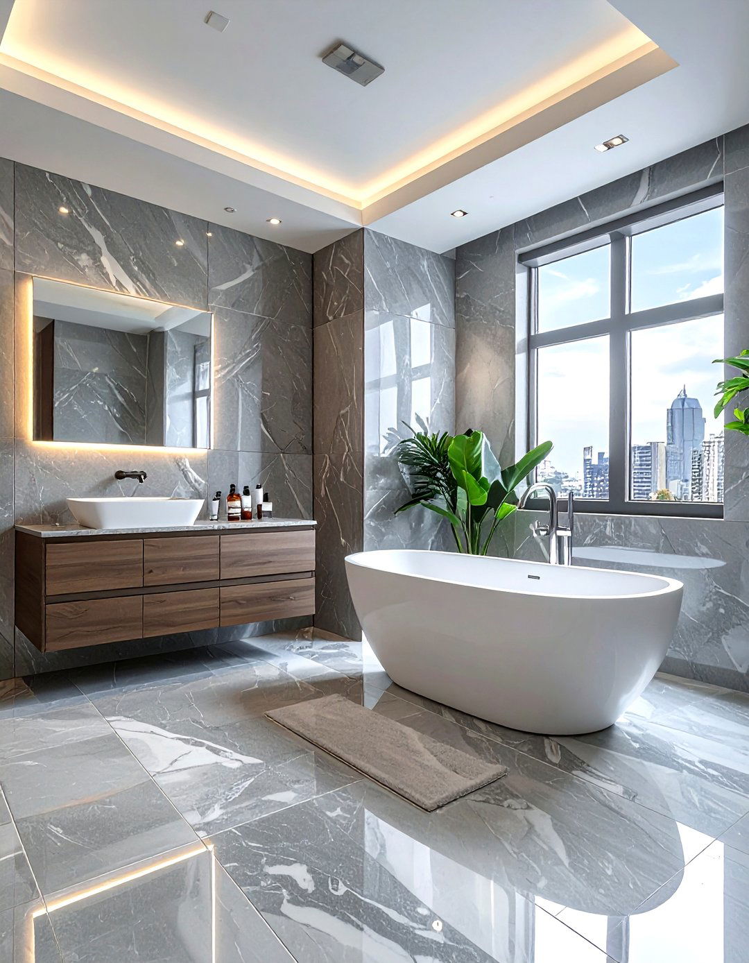 Gray marble bathroom - 30 gray bathroom decor ideas