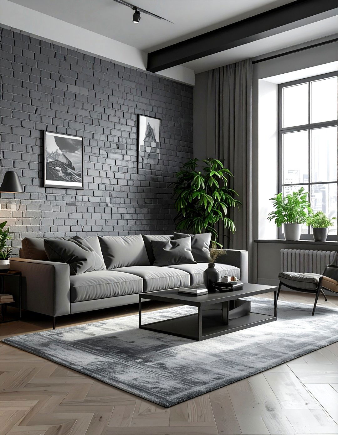 Gray painted brick - 30 gray decor ideas
