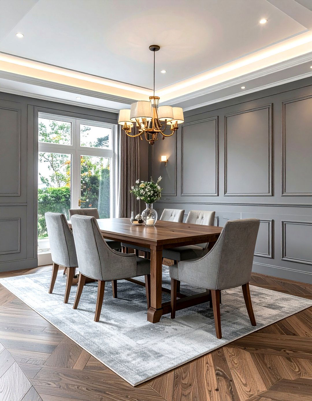 Gray paneling dining room - 30 gray dining room design ideas